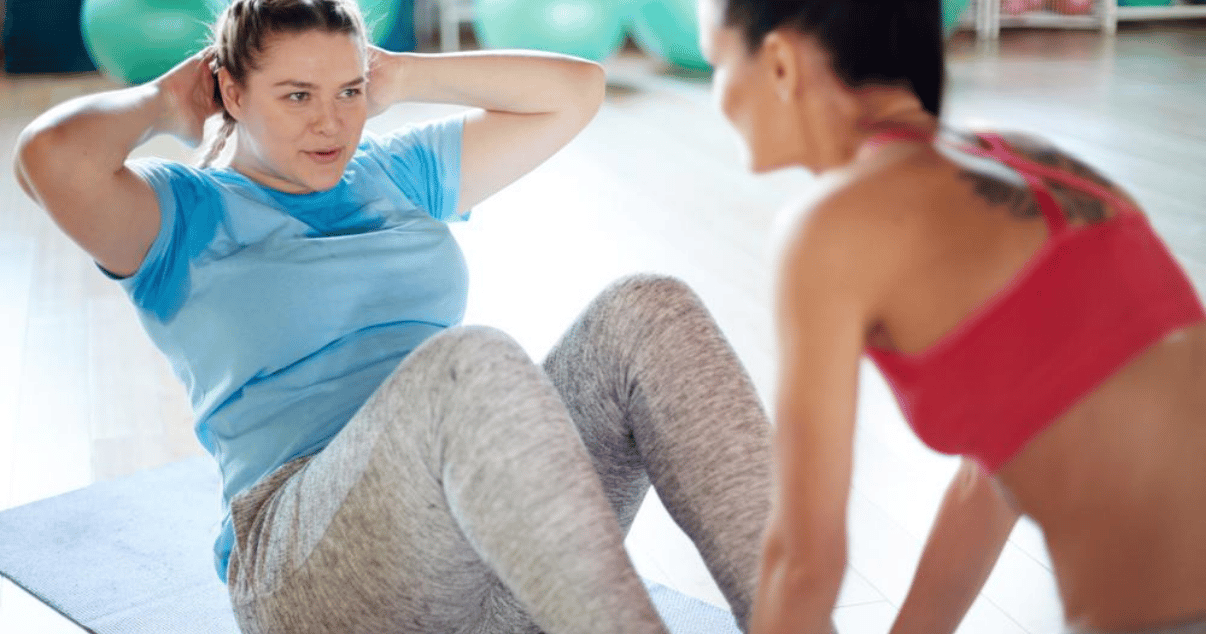 woman sweating while exercising could be wondering what is jock itch unless she follows jock itch prevention tips