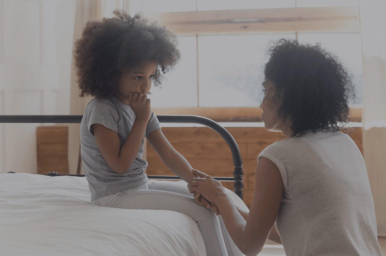Worried mom hugging her daughter outdoors while thinking about ringworm infection Worried mom hugging her daughter outdoors while thinking about ringworm infection